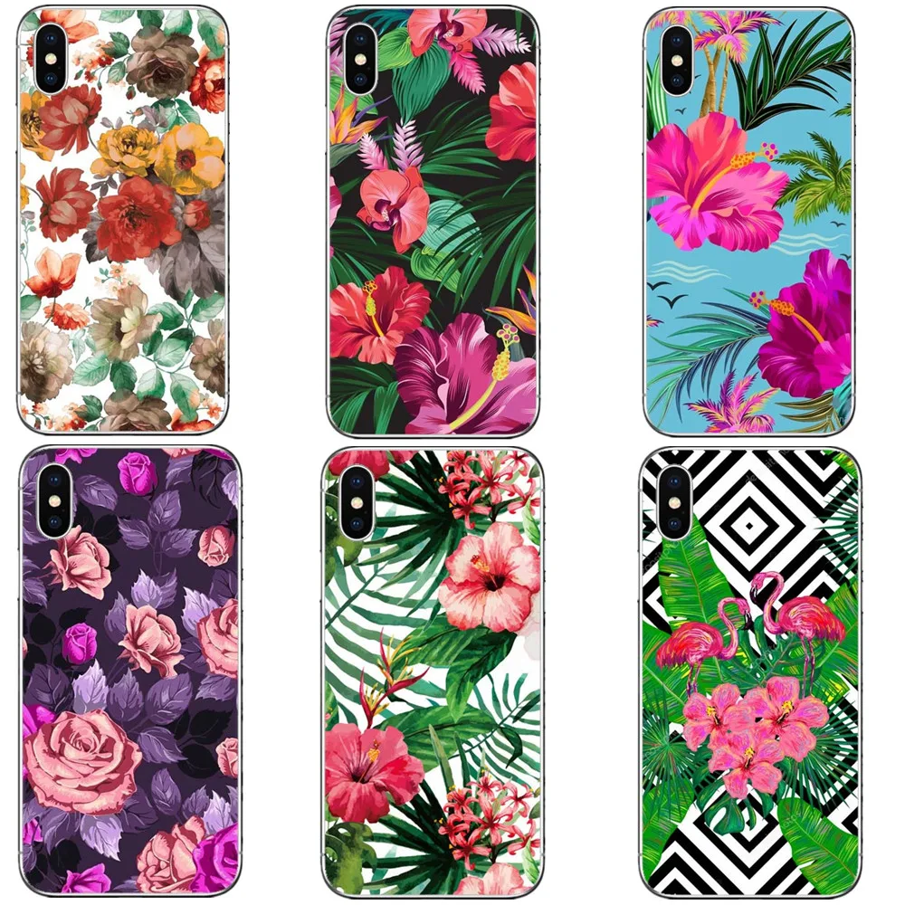 Жесткие чехлы для iPhone 5 5S SE 6 6S Plus 7 XR XS MAX 8 X 10 с изображением фламинго и тропических