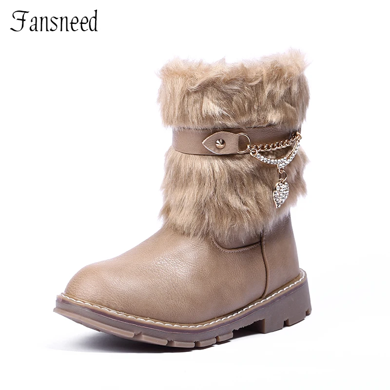 preço 2018 novas botas de inverno versão Coreana do coelho crianças botas meninas não escorregar botas de neve quente grande virgem botas meninas