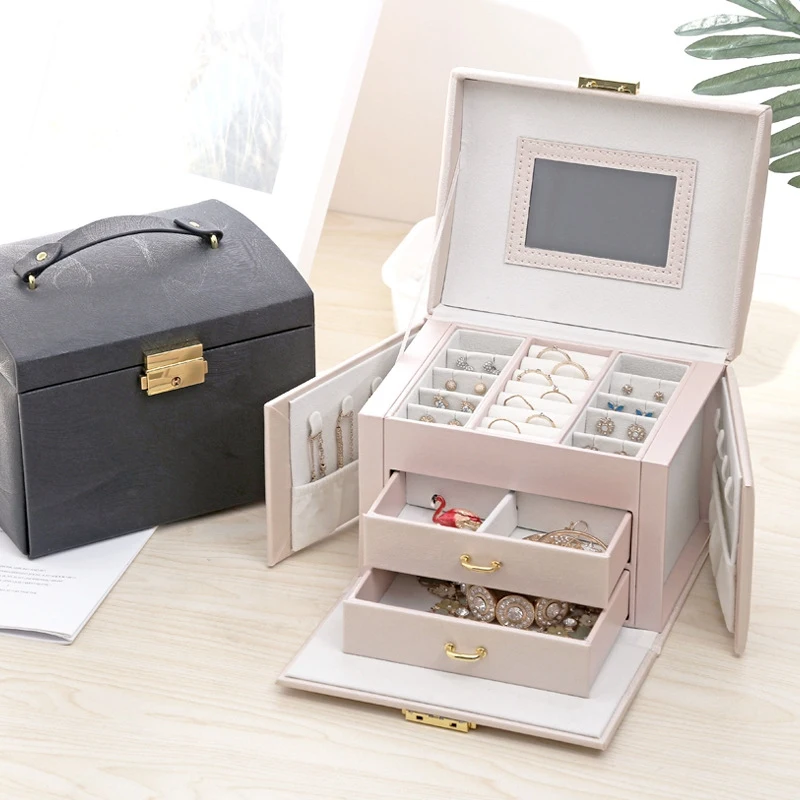 Casegrace многофункциональная коробка для хранения, кожаный Органайзер для ювелирных изделий, многослойный дисплей для ювелирных изделий