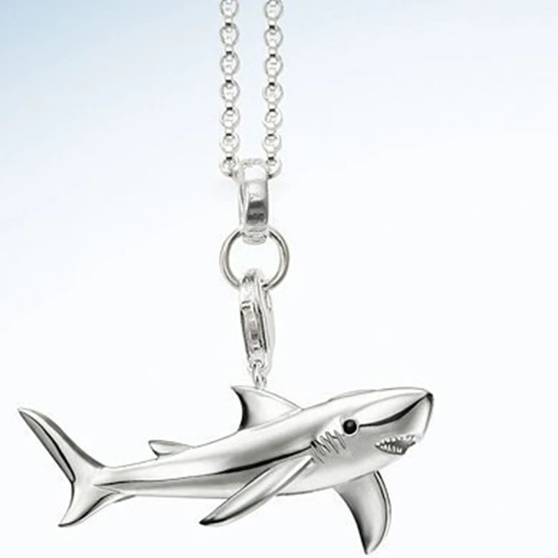 

925 Sterling Silver Shark Chokers Necklaces & Pendants, European Bijoux Most Fashion Jewelry Pendant Necklace Gift for Women Men