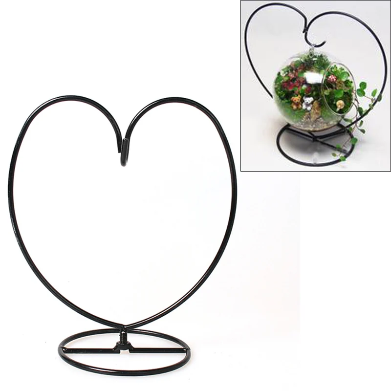 

Micro Landscape Miniatures Figurines Crystal Terrarium Container Hanging Holder Iron Stand Home Decoration Flower Plant Stand