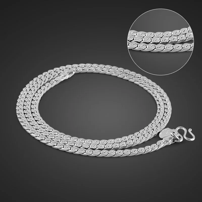 Fashion Jewelery Necklace 925 Sterling Silver Necklace Men's Knitting