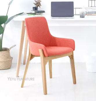 

Fashion Modern Design Solid wooden Upholstered soft cover Dining Chair, Living Room leisure furniture relax chair, vanity chair
