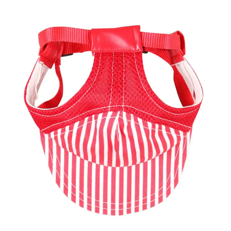 Stripes Pet Dog Hat Baseball Cap Windproof Travel Sports Sun Hats For