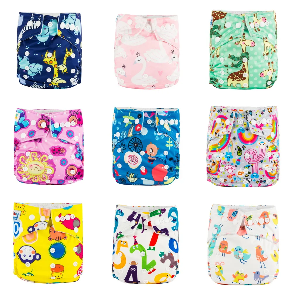 

Many cute patterned eco-friendly reusable baby cloth diapers packed 50 pieces / lot