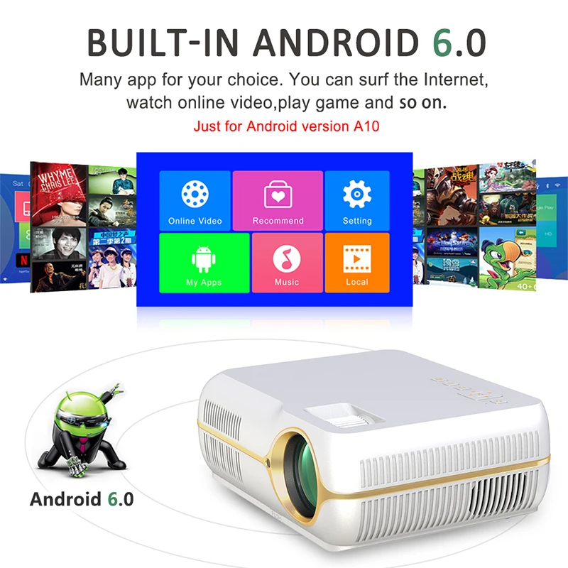 Светодиодный проектор EVERYONE GAIN A10 4200 люмен HD для домашнего кинотеатра офисный с
