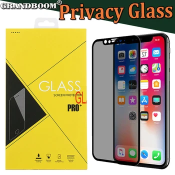

10pcs 3D Anti Privacy Tempered Glass For iPhone 11 Pro Max XS XR X 8 7 6 6S Plus Anti Peeping Curved Screen Protector With Box