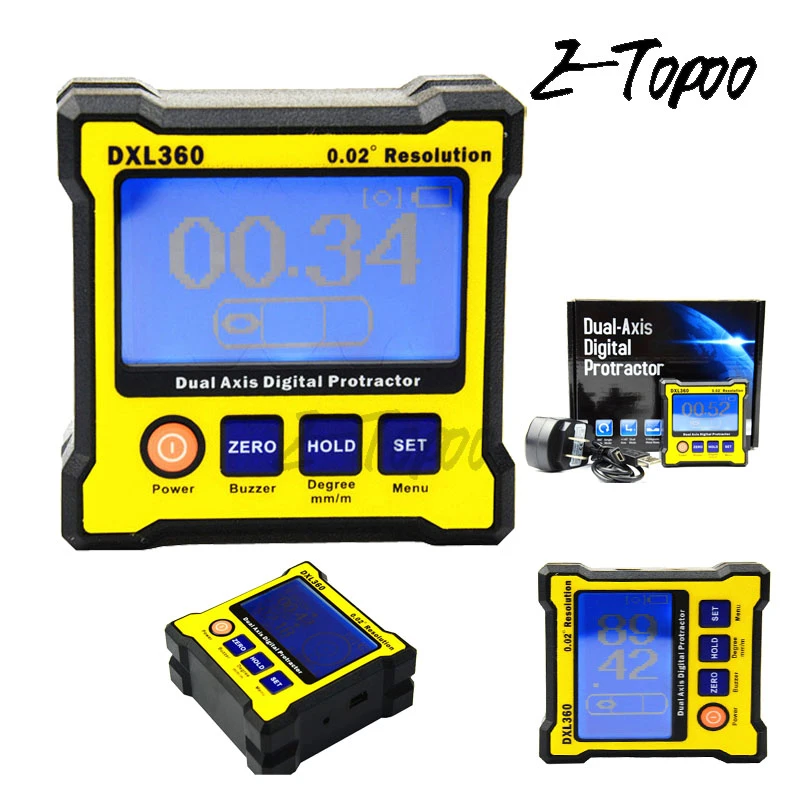 DXL360S Angle ruler Elevation meter Dual Axis Level measure box Digital
