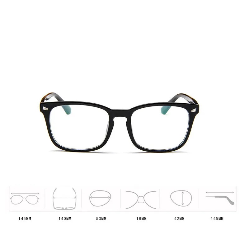 Винтажная унисекс оправа для очков Hipster Nerd Классическая Ретро с прозрачными