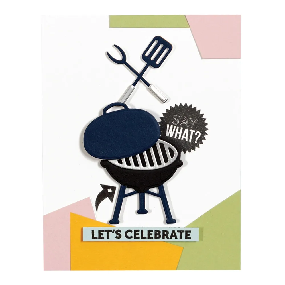 6pcs BBQ Grill Set Metal Cutting Dies Stencil for DIY