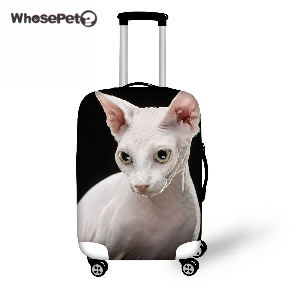 

WHOSEPET Luggage Covers Protective Suitcase Case Cover Travel on Road Canadian Hairless Cats Sphynx Case Cover for 18'' to 30''