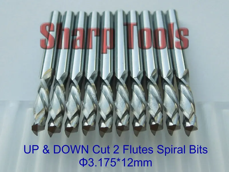

SHARP 3.175x12mm Up & Down Cut 2 Flutes Spiral Milling Tool for Wood, IMPORT Tungsten Solid Carbide Endmills Compression Cutters