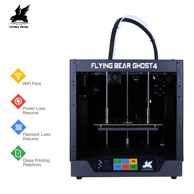 Best Offers Shipping from Russia 2019 Popular Flyingbear-Ghost4 3d Printer full metal frame  diy kit with Color Touchscreen gift SD
