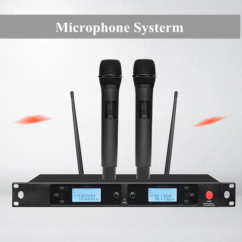 

WEISRE U-6002 Handheld Wireless Dual Microphone System Dual Channel two wireless microphone for KTV Karaoke Meeting