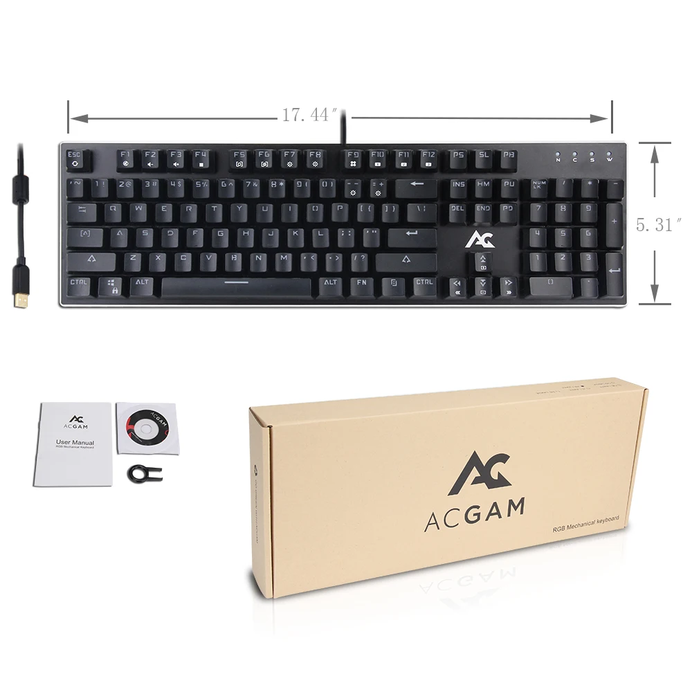 ACGAM AG 109R игровая механическая клавиатура RGB Испанская версия Многоязычная с