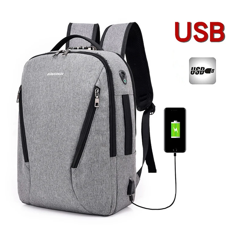 Модный трендовый рюкзак для пар Противоугонный с паролем USB многофункциональный