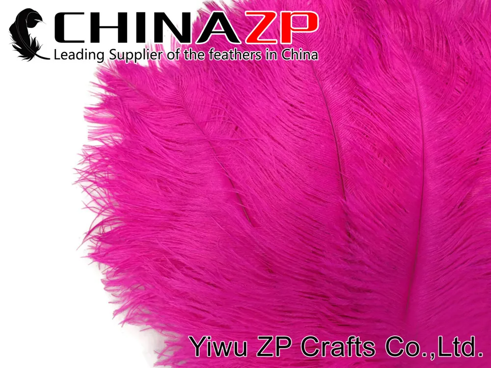Ostrich Feathers, 10 Pieces- 11-13 HOT PINK Ostrich Dyed Drabs Feathers (1)