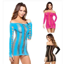 Glantop Sale Sex Ladies Sexy Lingerie Fishnet Seamless Tube Cut Out Babydoll Tight Dress