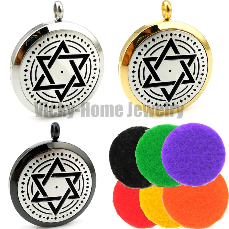 

Round Silver Jewish (30mm) Aromatherapy / Essential Oils Stainless Steel Perfume Diffuser Locket Aroma Locket drop shipping