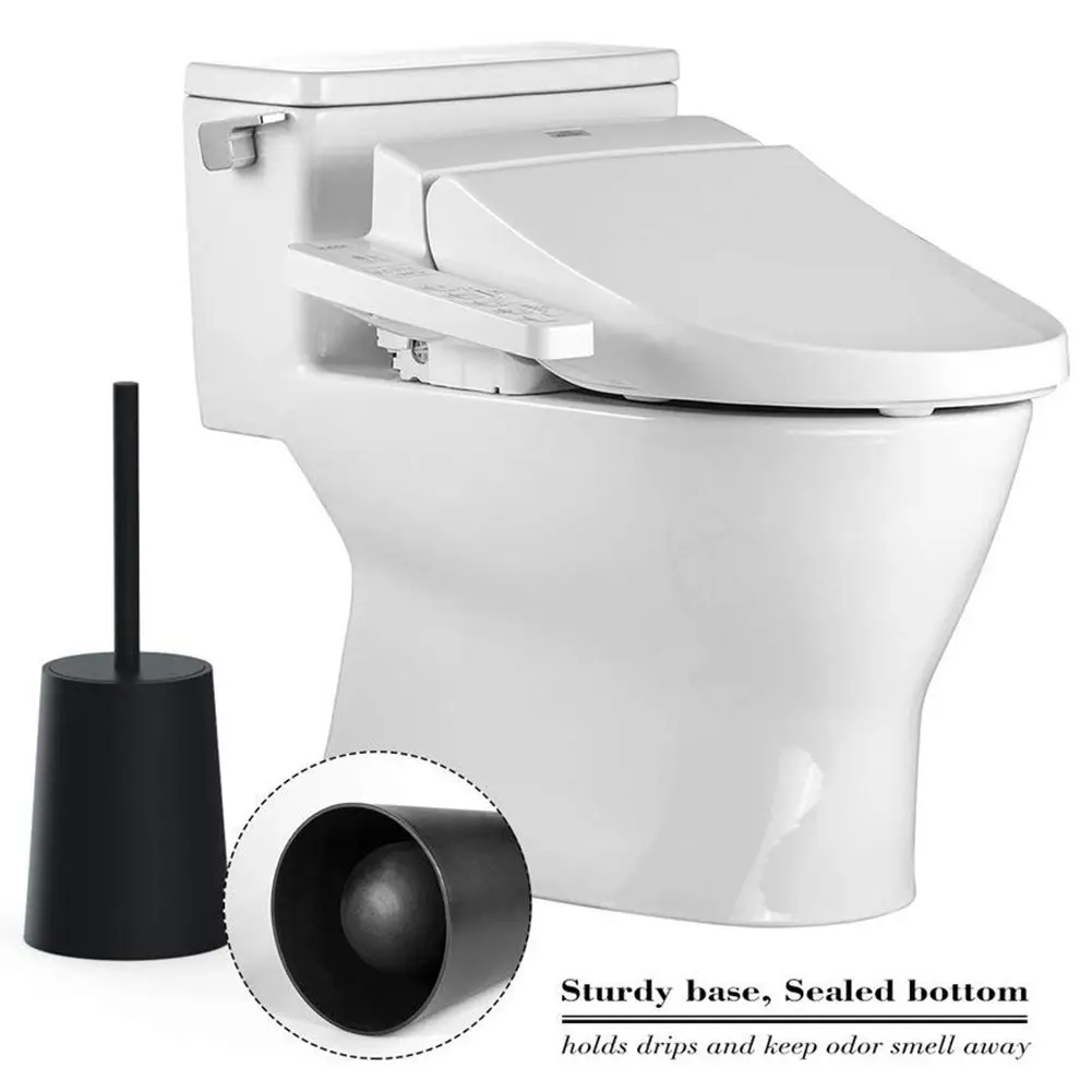 Набор туалетной щетки и держателя, щетка для унитаза с держателем черная для ванных комнат, современный дизайн туалетной щетки