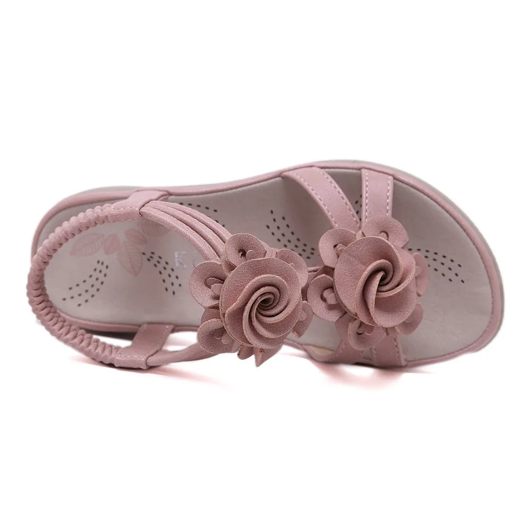 Children Girls Kids Sandals Shoes Bohemian Beach Casual Flower Summer Toddler Baby Sandals Princess Flat Shoes