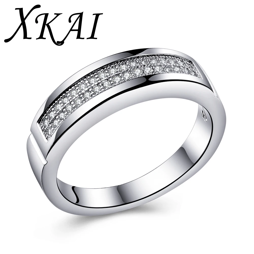 Xkai серебряный цвет Сталь Свадебные Кольца для женщин AAA циркон ювелирных изделий