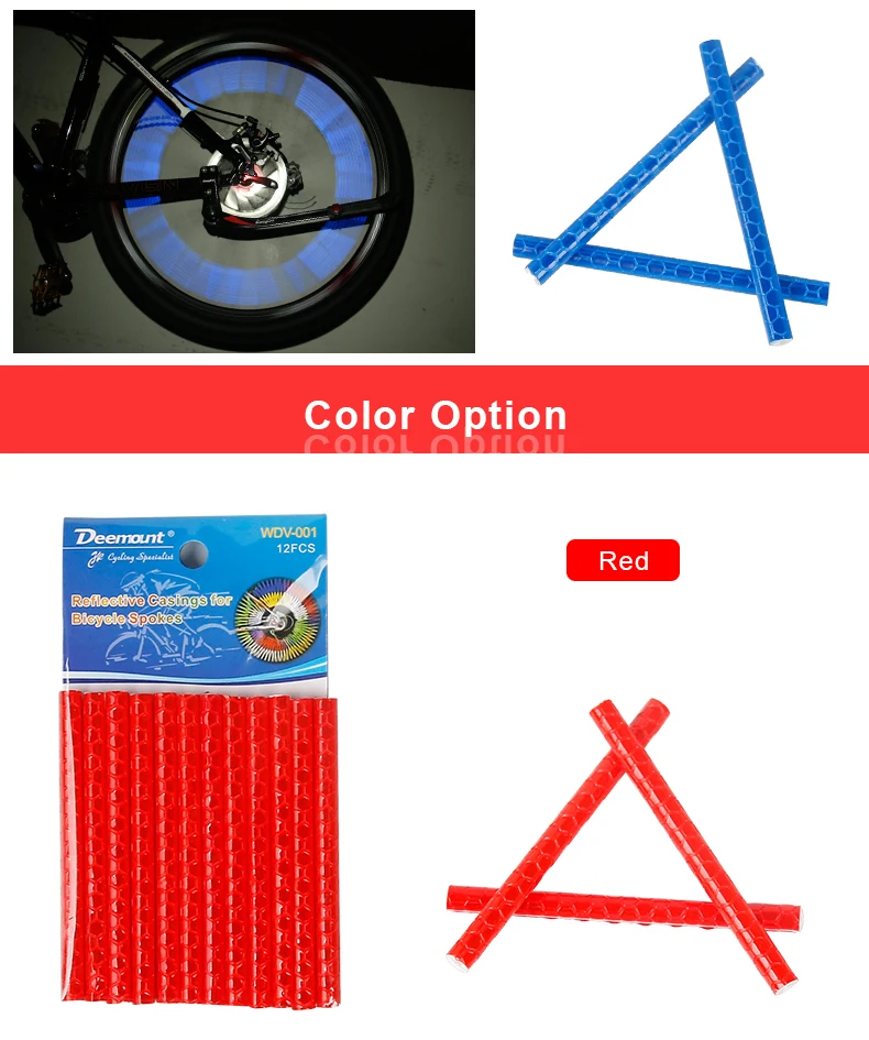 Deemount24PCS цикл говорил светильник отражатель авто светильник чувствительный Светоотражающие Полоски бары спиц корпус для мотоцикла MTB Город дорожные велосипеды S