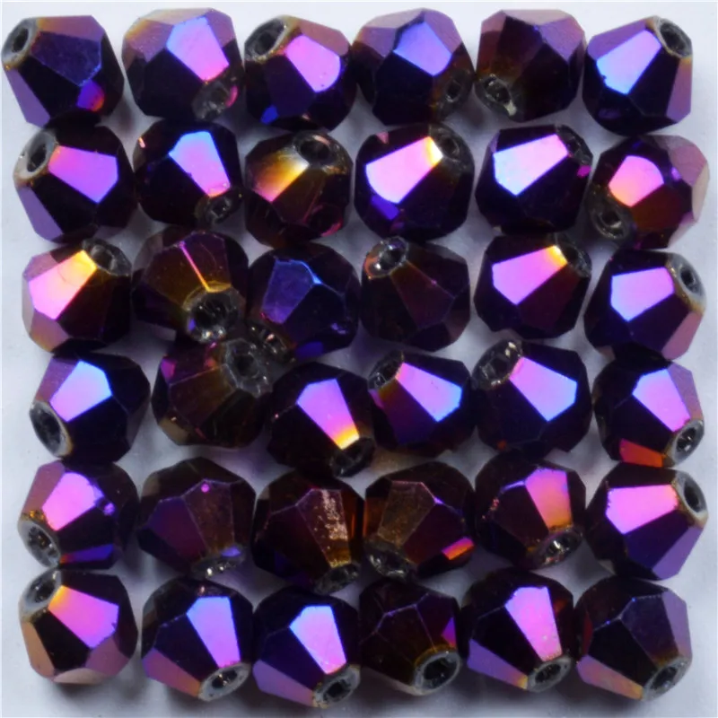 New Purple 100pcs 4mm Bicone Austria Crystal Beads charm Glass Beads