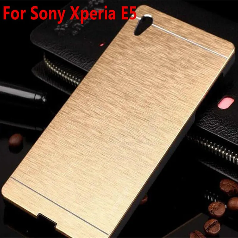 

Fashion E5 Metal Brush Aluminum Hard Case For Sony Xperia E5 Phone Back Housing Cover Capa Celular