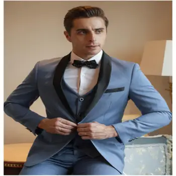 

New Arrival Mens 3 Piece Business Suit Slim Fit Suit Groom Wedding Ball Gown Suit (Jacket+Trousers+vest) Customized Made
