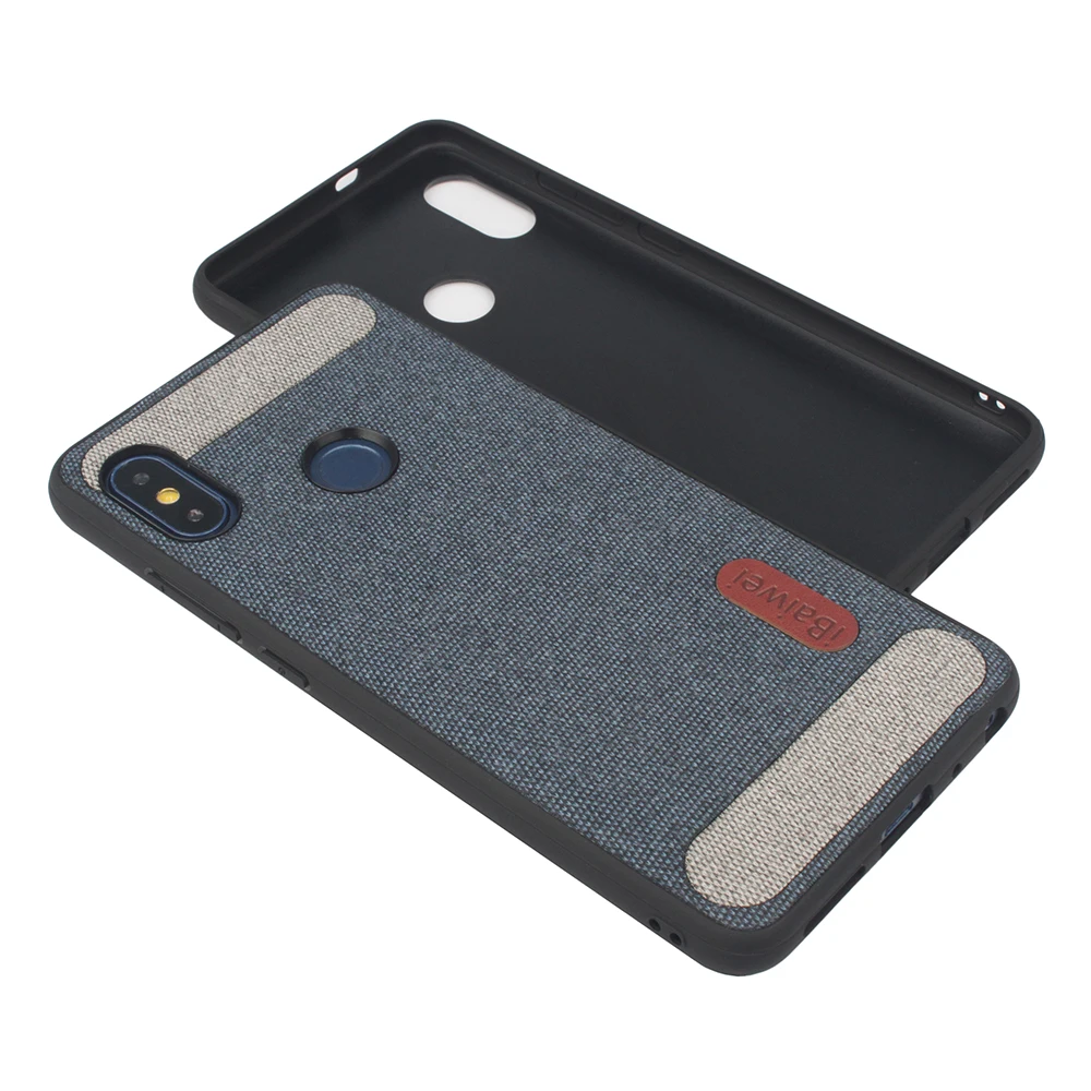 E blue 2 gray Чехол из ткани с текстурой для Xiao mi Red mi Note 7 5 6Pro 6 A Global POCOPHONE F1 задняя крышка mi 9 8 SE Lite mi x 2S A1 5X чехол из ТПУ - Цвет: E blue 2 gray