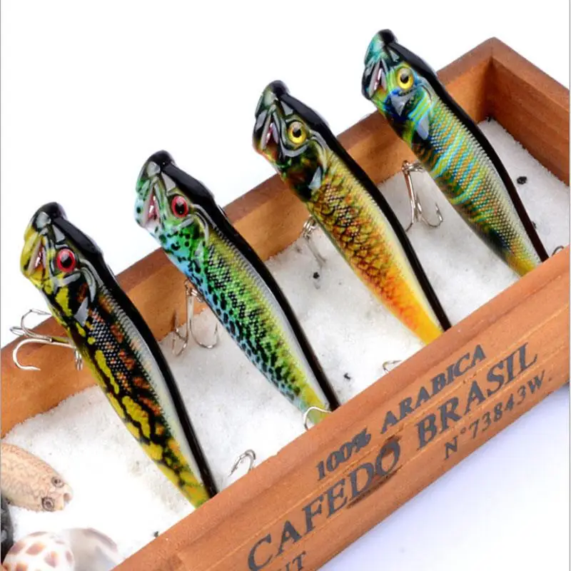 

1pcs Popper Wobbler Fishing lure With 6# hooks floating crankbait artificial bait poper pesca carp pike 9.5cm 12g