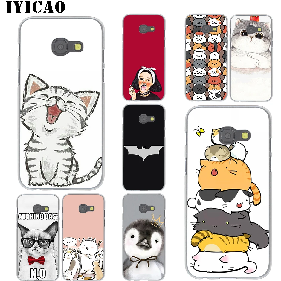 IYICAO Super cat Painting Hard Case for Samsung Galaxy A3 A5 A6 A7 A8 Plus 2018 A9 A10 A30 A40 A50 A70 M10 M20 M30 | Мобильные