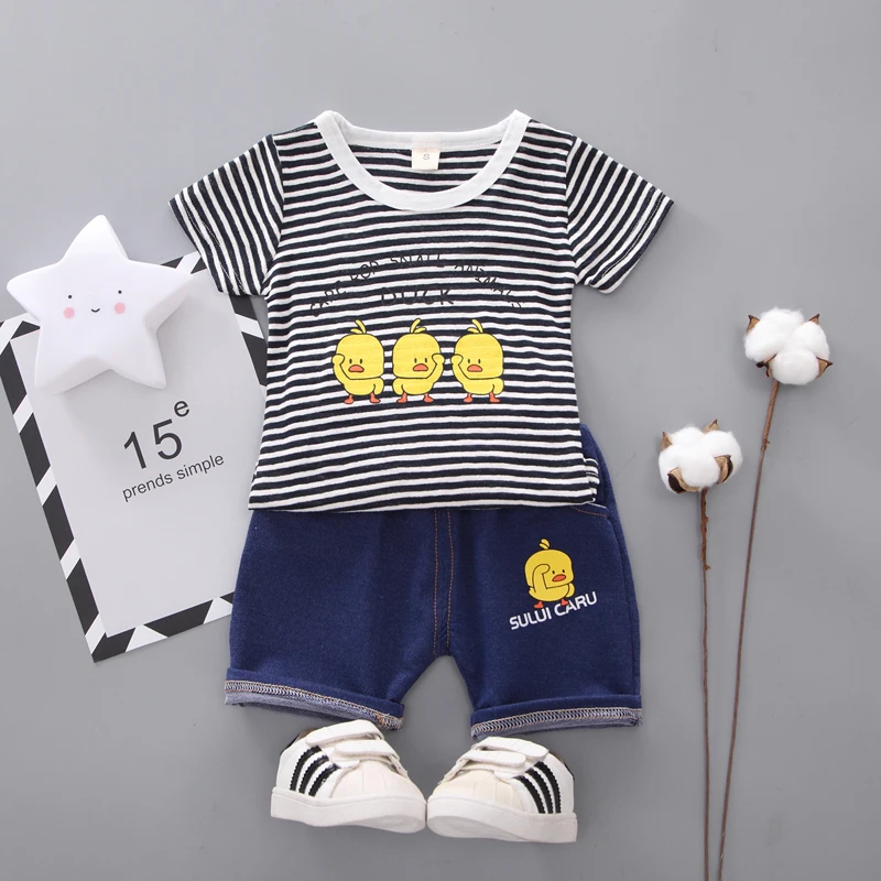 

Summer Baby Boys Clothing Set Kids Sport Suits Children Tracksuit Cartoon Tops+Shorts 2pcs Sport Suit Baby Boy Clothes Set
