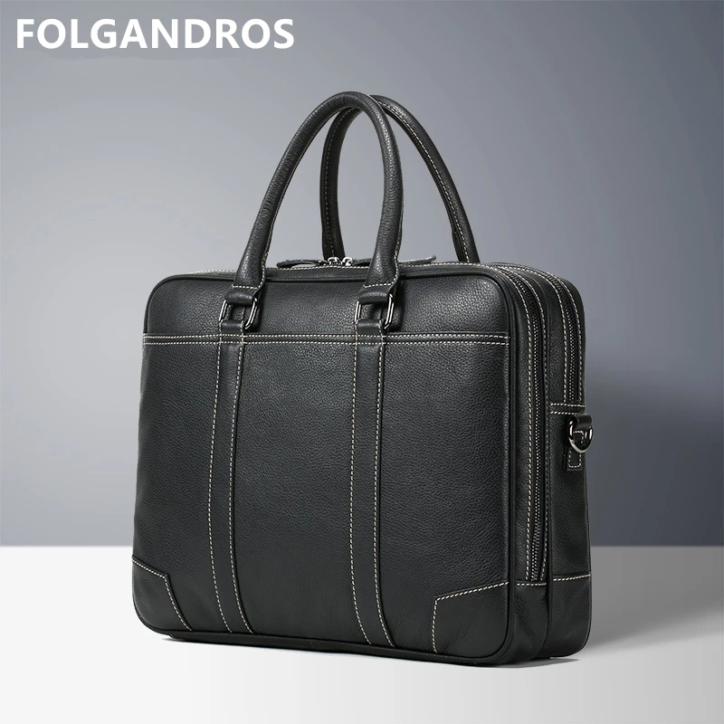 Мужской деловой портфель классический из натуральной кожи 2019|classic briefcase|brand