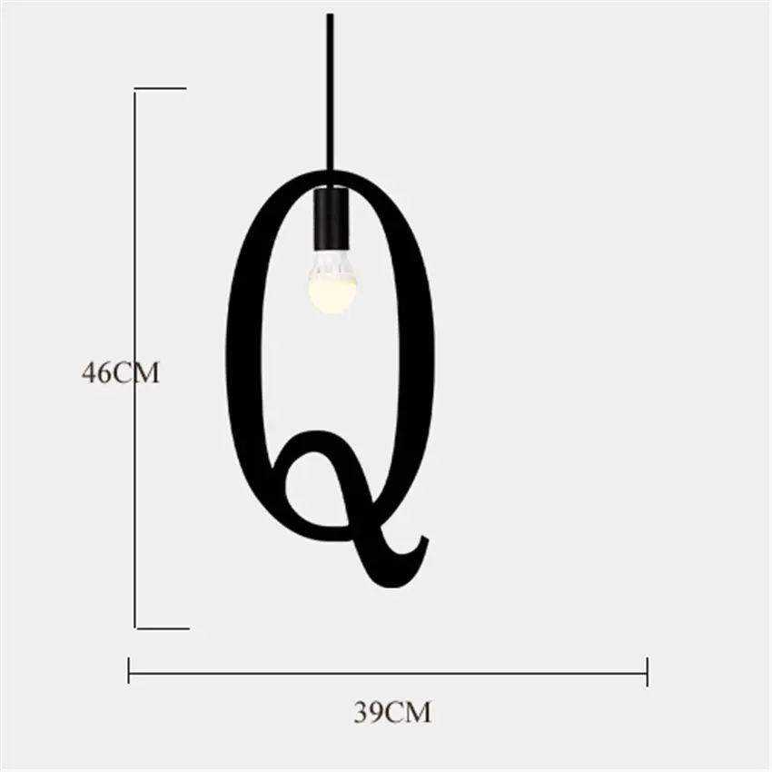 Подвесной светодиодный металлический подвесной светильник в скандинавском стиле для столовой, бара, свадьбы, домашнего декора, Подвесная лампа, освещение лестницы, светильники - Цвет корпуса: Q