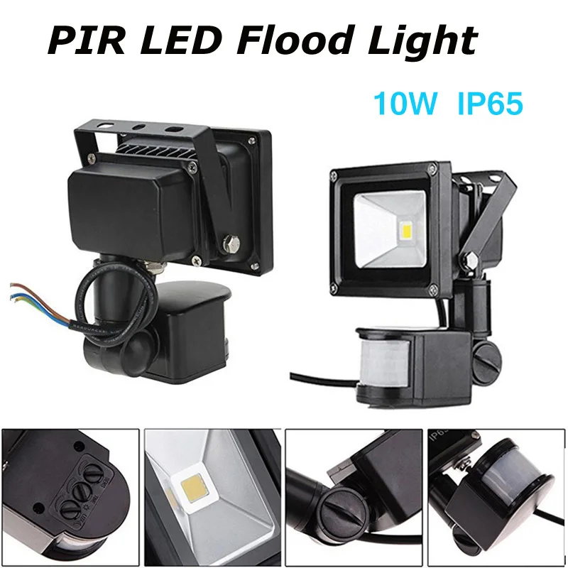 

10W Spotlight Waterproof High Power Safelight PIR Motion Sensor Yard LED Floodlight Landscape Outdoor Flood Light Building