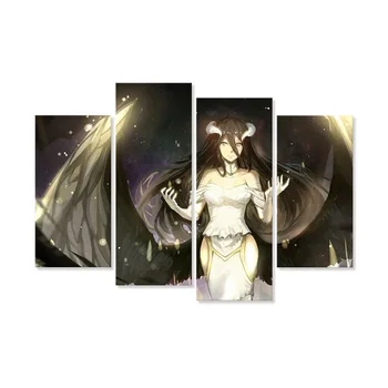 

Demon Albedo 4 Pieces Wall Painting Overlord Anime Painting Living Room B0002