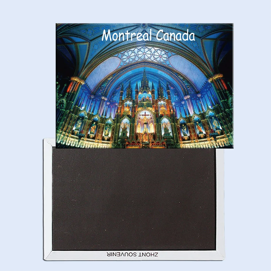 

Notre Dame Basilica, Montreal, Canada, Magnetic Refrigerator Affixed With Tourist Souvenirs Home Accessories 24853