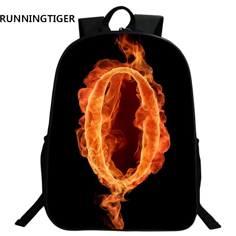 

RUNNINGTIGER Character Fire Letter Printed School Bags Fashion Children Canvas Backpack For Boys & Girls