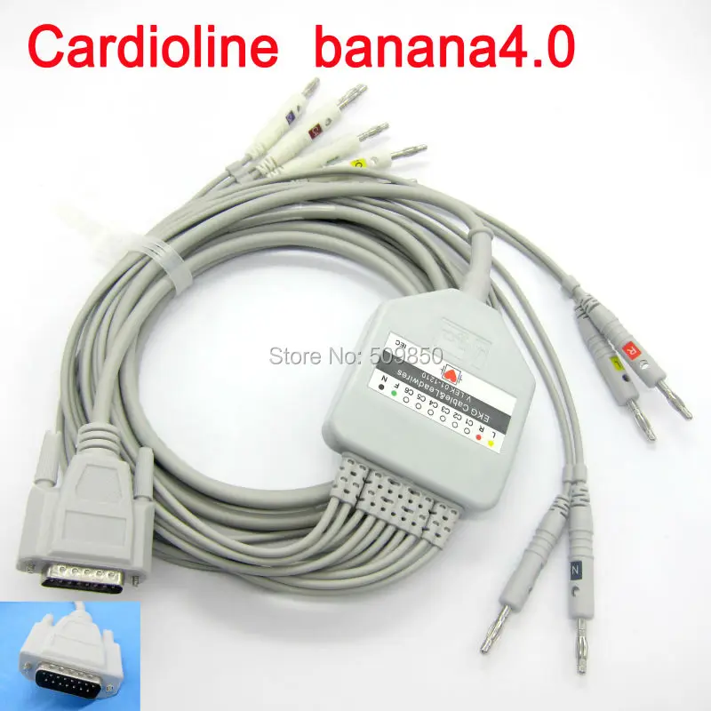 Электрокардиограмма Cardioline Ar600 4 7 k EKG кабель 10 свинцовых ЭКГ кабелей Банан 0 на