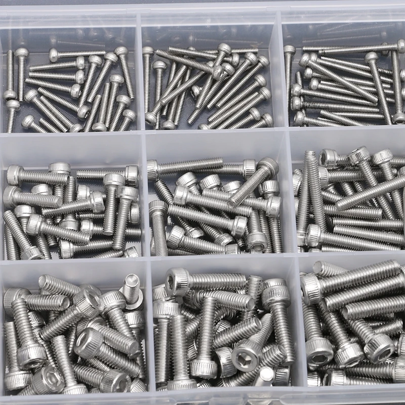 ASIV 480 piezas M2 M3 M4 Tuerca y pernos hexagonal de acero inoxidable Tornillos tuercas surtido kits