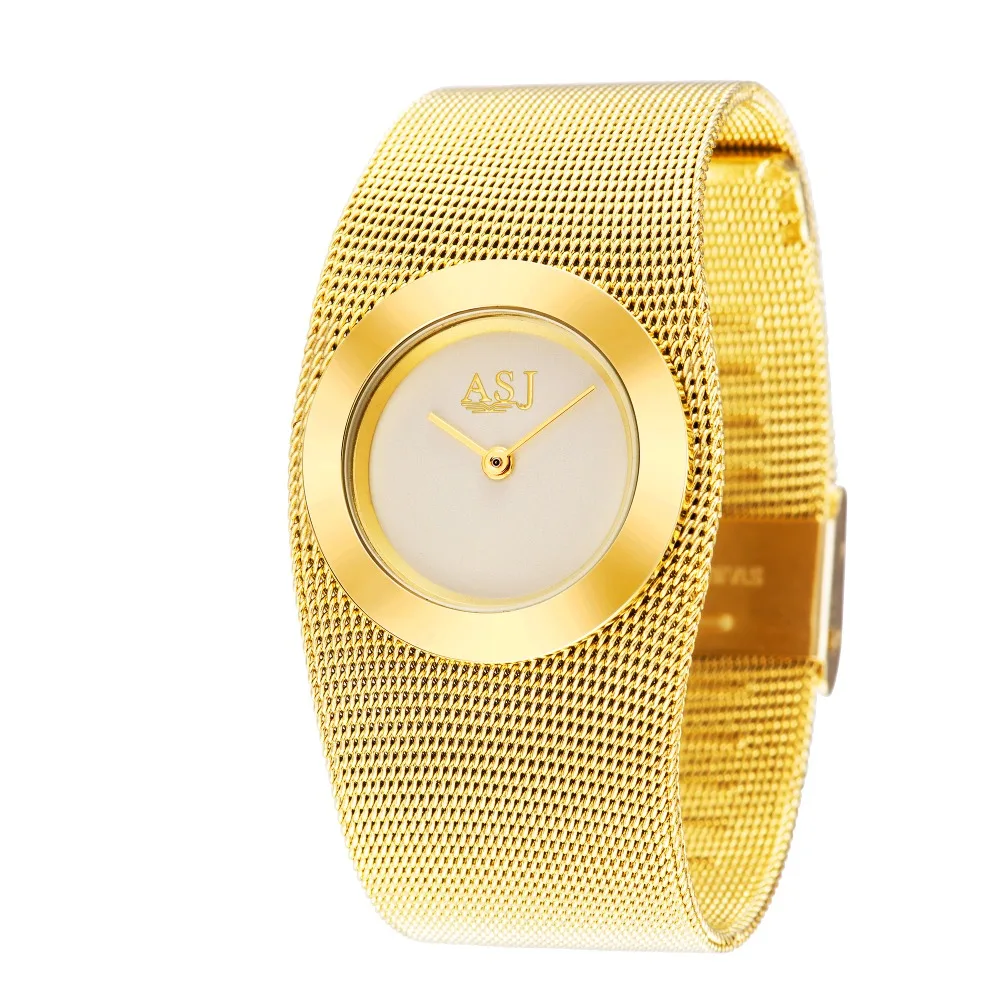 Женские полностью стальные часы с золотым браслетом, японские кварцевые часы Movt, женские наручные часы