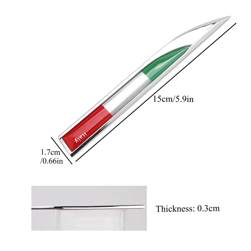 1Pair 3D Metal Car Decoration Metal Adhesive Italy Flag Truck Car Badge Emblem Sticker for Car Motorcycle Sticker
