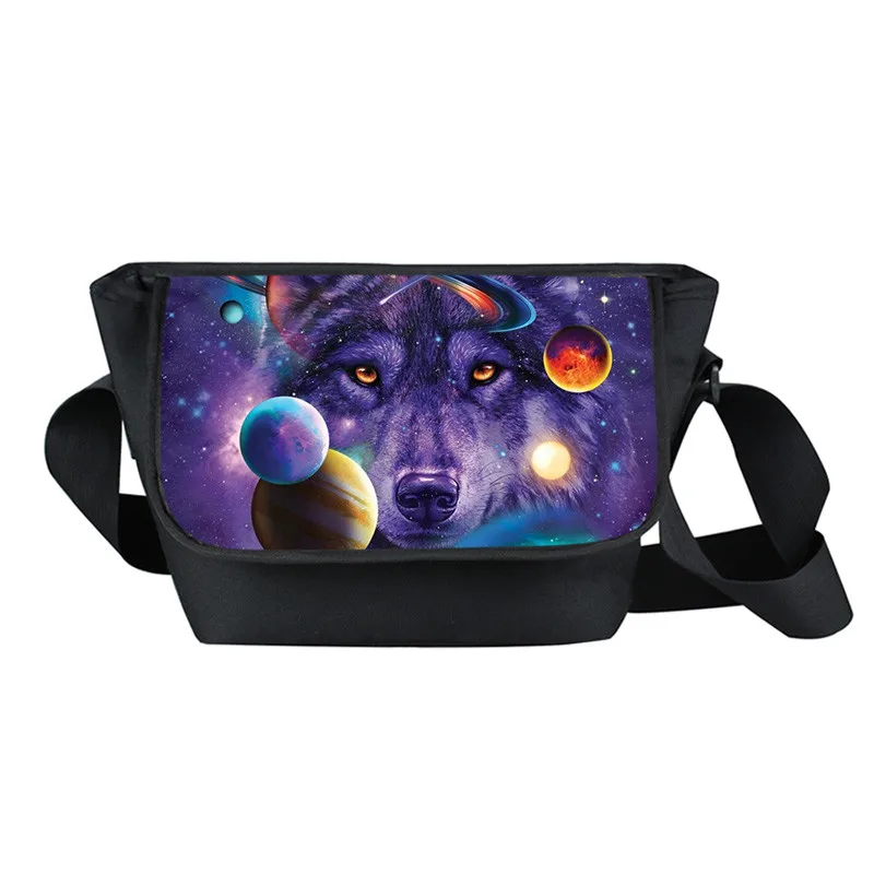 

Cool Winter Wolf Messenger Bag Boys Shoulder Bag Young Men Women Casual Travel Bags Girls School Cross Bags For Teenagers