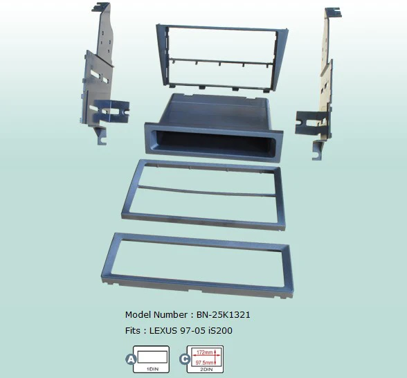 

AHHDMCL Car Fascias Stereo Audio Panel Navigation Frame Dash Kit For Toyota IS200 1997 1998 1999 2000 2001 2002 2003 2004 2005