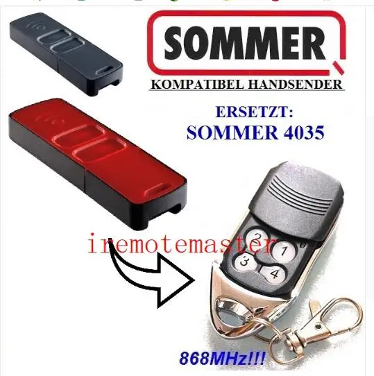

SOMMER remote 4035 ,SOMMER garage door remote control replacement 868,3MHZ very 2018