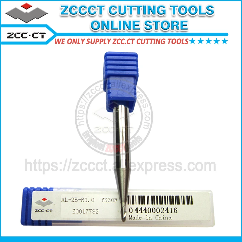

Free Shipping ZCC milling cutter AL-2B-R1.0 2mm dia carbide end mill lathe drill bit