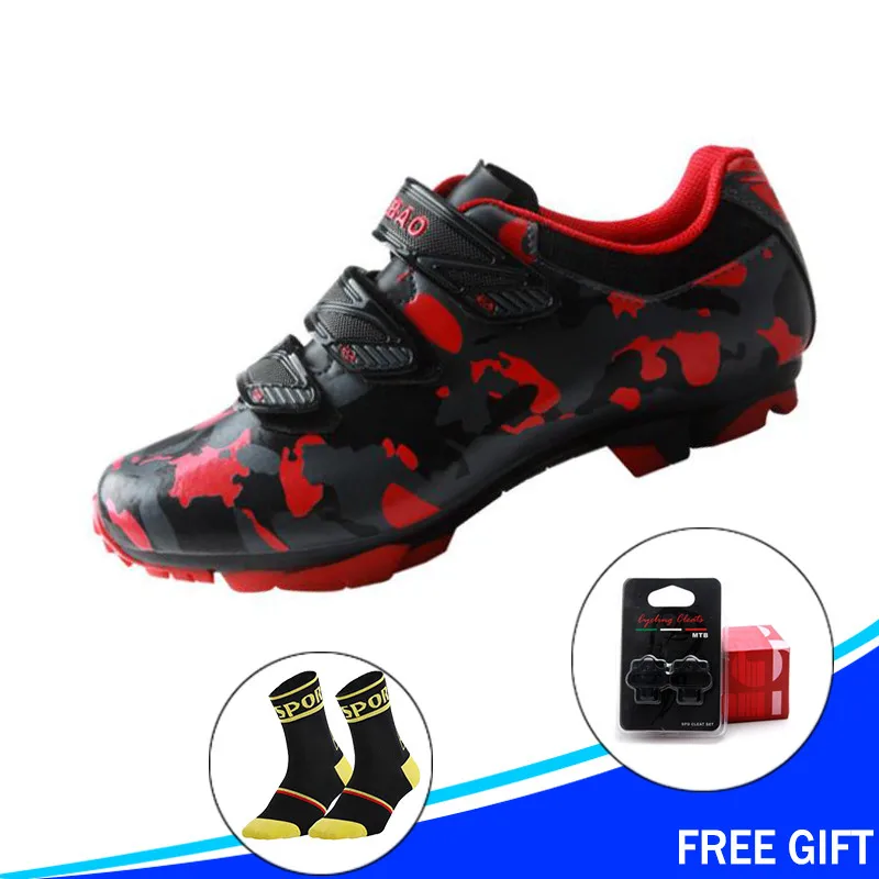 

TIEBAO Cycling Shoes Sapatilha Ciclismo red MTB Bike Shoes Auto-Lock Athletic sneakers zapatillas deportivas mujer Bicycle Shoes