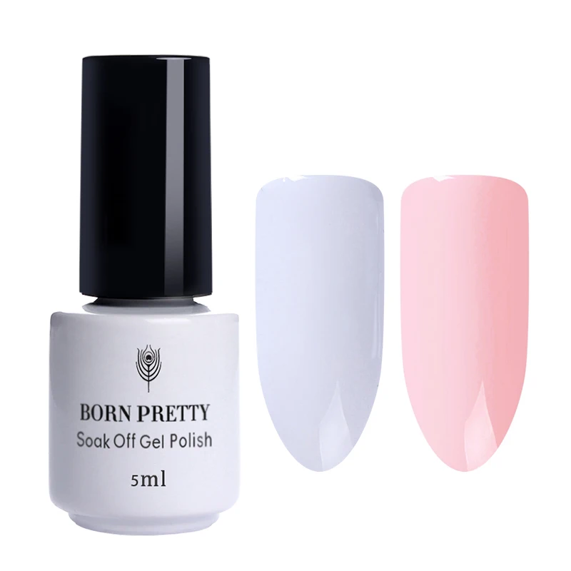 BORN PRETTY 2 бутылки белого цвета УФ гель для ногтей французские трафареты маникюра